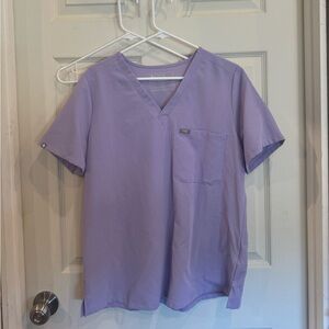 Figs Lavender One Pocket Scrub Top Large